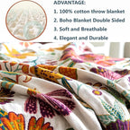 MSGKV Spring Throw Blanket for Couch, 100% Cotton Muslin Breathable Woven Bed - Image 6