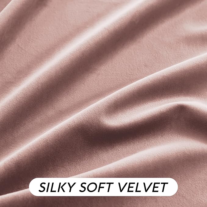 RYB HOME Dusty Pink Velvet Curtains 72 inches - Image 5