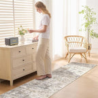 UERMEI 2X8 Washable Runner Rug for Hallway: Soft Neutral Modern Abstract Area - Image 3