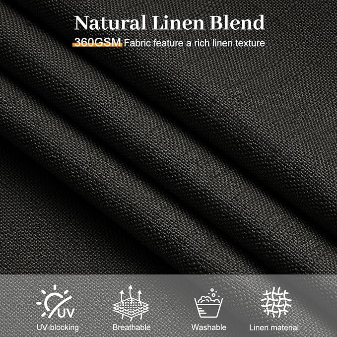 IVAPUPU Pinch Pleated Curtains 90 Inches Long, Light Filtering Thick Linen - Image 5