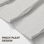 Joydeco Pinch Pleated Linen Curtains Darkening Drapes - Image 5