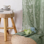 Lecloud Leia 2 Panels Sheer Sage Green Curtains 96 Inches Long, Patio - Image 9
