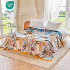 MSGKV Boho Throw Blanket 50"x60" Floral Cotton Blanket - Image 6