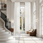 Extra Long Beige White Linen Curtains 144 Inch by Nanspring