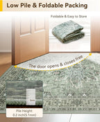 RELEANY Area Rugs 6'x8' Washable Non-Slip, Floral Vintage Distress Print - Image 5