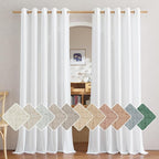 NICETOWN Linen White Curtains for Sliding Glass Door 2 Panels Set, Grommet by NICETOWN