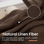 BGment Brown Linen Kitchen Curtains 40 Inch Length, Small Semi Sheer Drapes - Image 3