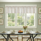 jinchan Striped Valance Farmhouse Window Treatment Linen Textured Drapes - Image 4