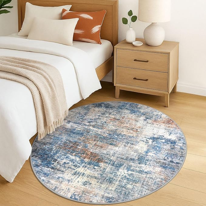 IOHOUZE Round Area Rug 5 Ft Circle Entryway Rugs Round Washable Door Mat Indoor - Image 8