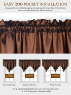 Molaxhome Swag Curtain 51 inch Length Rod Pocket Scalloped Curtain Valance - Image 7