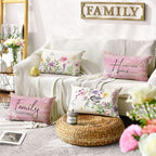 AVOIN colorlife Spring Saying Flowers Butterfly Pink Throw Pillow Covers - Image 2