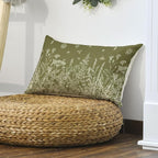 AVOIN colorlife Wildflowers Spring Moss Green Throw Pillow Cover, 12 x 20 Inch - Image 4