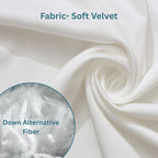 LANE LINEN Synthetic Down Filled Velvet Throw Pillow Inserts Pack of 2 White - Image 6