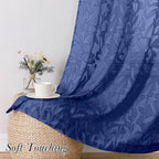 Lecloud Leia Dusty Blue Sheer Curtains 63 Inch Length 2 Panels, Light Filtering - Image 4