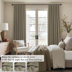 Pitalk Taupe Blackout Curtains 84 Inches Long - Image 2