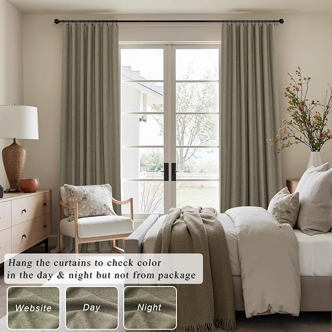 Pitalk Taupe Blackout Curtains 84 Inches Long - Image 2