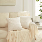 Fancy Homi 4 Packs Neutral Small Decorative Throw Pillow Covers 14x14 Inch - Image 6