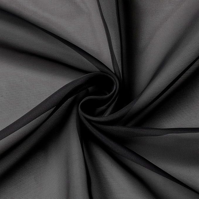 Black Kitchen Curtains 30 Inch Length Tier 2 PCS, Solid Soft Airy Half Curtains - Image 9