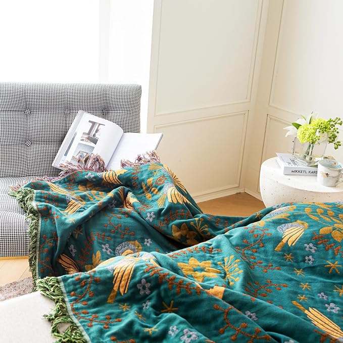 MSGKV Boho Throw Blanket 50"x60" Cotton Blanket - Image 6