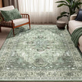 RELEANY Area Rugs 5'x7' Washable Non-Slip, Floral Vintage Distress Print by RELEANY