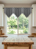 Molaxhome Swag Curtain 51 inch Length Rod Pocket Scalloped Curtain Valance - Image 2