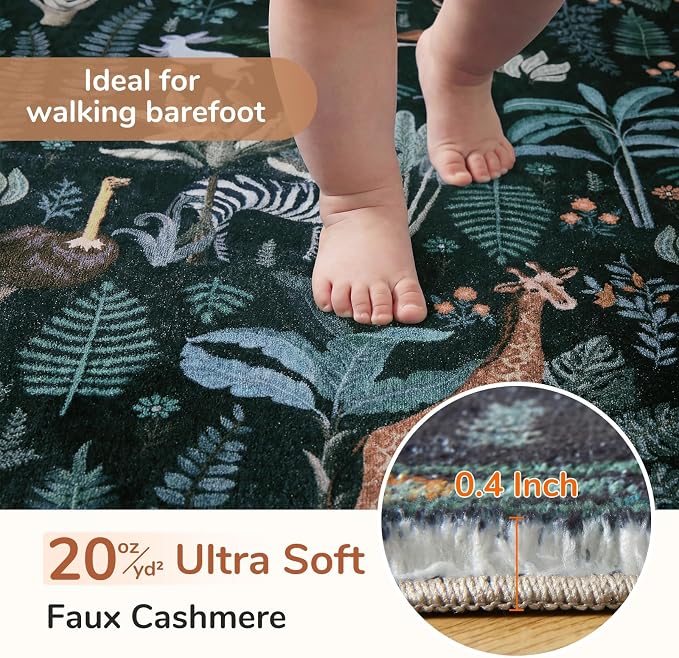 OPPODREAM Animal Soft Area Rugs 5x7, Washable Black Rug - Image 2