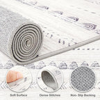 Nakagishi 6x8 Area Rugs Living Room: Washable Boho Large Neutral Soft Farmhouse - Image 3