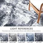KOZYFLY Modern Abstract Area Rug 8x10 Gray Washable Large Living Room Thin Rugs - Image 4