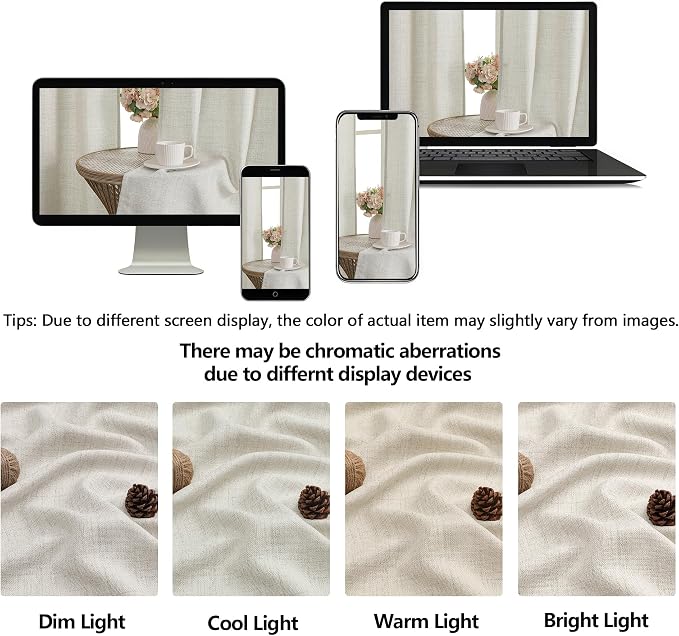 OWENIE Natural Valances for Windows 1 Pcs 24 Inch Length, Light Filtering - Image 9
