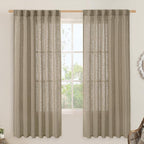 LAMIT Taupe 72 inch Linen Curtains by LAMIT