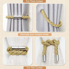 NICEEC 6 Pack Strong Magnetic Curtain Tiebacks Modern Simple Style Drape Tie - Image 6