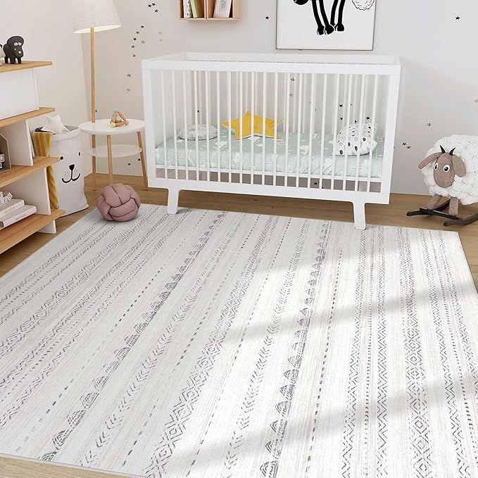 Nakagishi 6x9 Area Rugs Living Room: Washable Boho Large Neutral Soft Farmhouse - Image 8