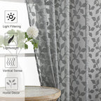 Chyhomenyc Charcoal Grey Sheer Curtains 72 Inches Long 2 Panels Set, Light - Image 3