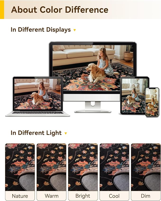 RELEANY Area Rugs 2'x6' Runner Rug Non Slip Washable - Image 8