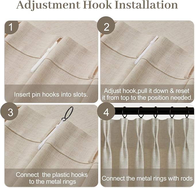Extra Wide Pinch Pleated Linen Curtains - Image 9