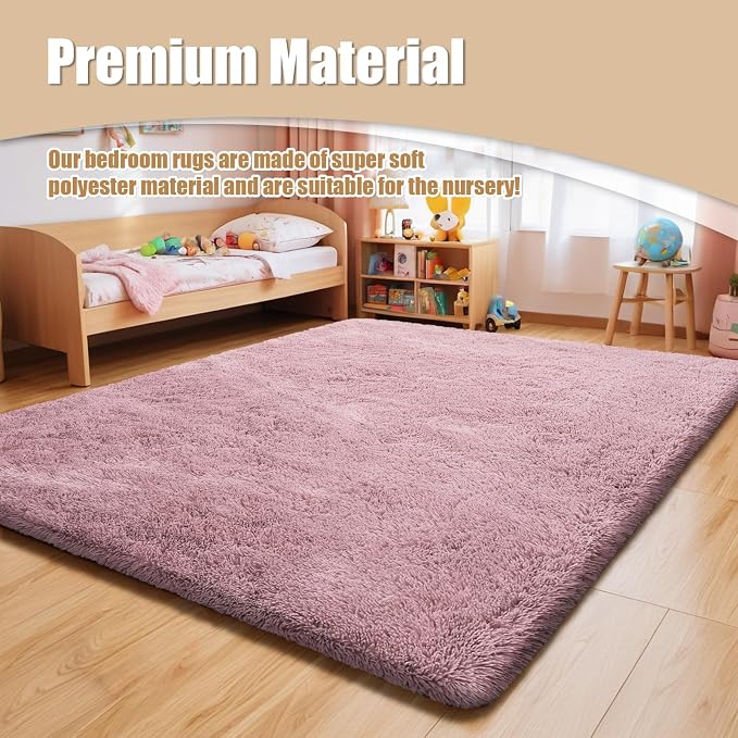 6x9 Fluffy Area Rug for Living Room, Shag Area Rugs for Bedroom, Blush Soft - Image 8