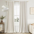 Guken Cream 100% Blackout Linen Curtains 96 Inch Length 2 Panels Set by Guken