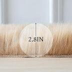 linmopm Faux Fur Rug Sheepskin Shag Fluffy Fuzzy Beige 3x3 ft Rugs - Image 2