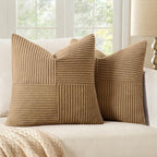 MIULEE Brown Decorative Throw Pillow Covers 20x20 Inch by MIULEE