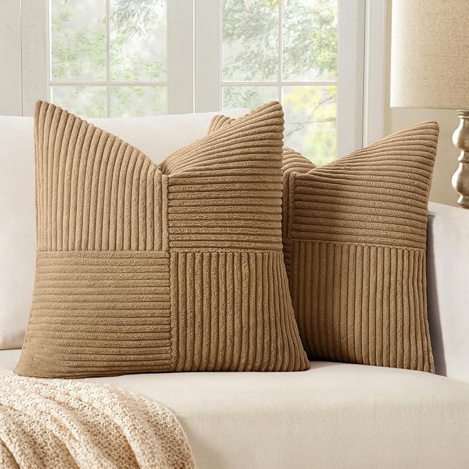 MIULEE Brown Decorative Throw Pillow Covers 20x20 Inch by MIULEE