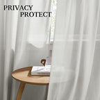 RYB HOME Nursery Soft Linen Sheer Curtains - Image 3