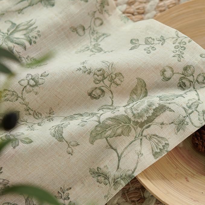 jinchan Amlie Floral Linen Valance Curtain Farmhouse Kitchen Valance - Image 7