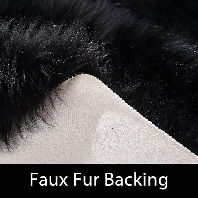 Latepis Shag Rug 6x9, Faux Fur Sheepskin Rug - Image 4