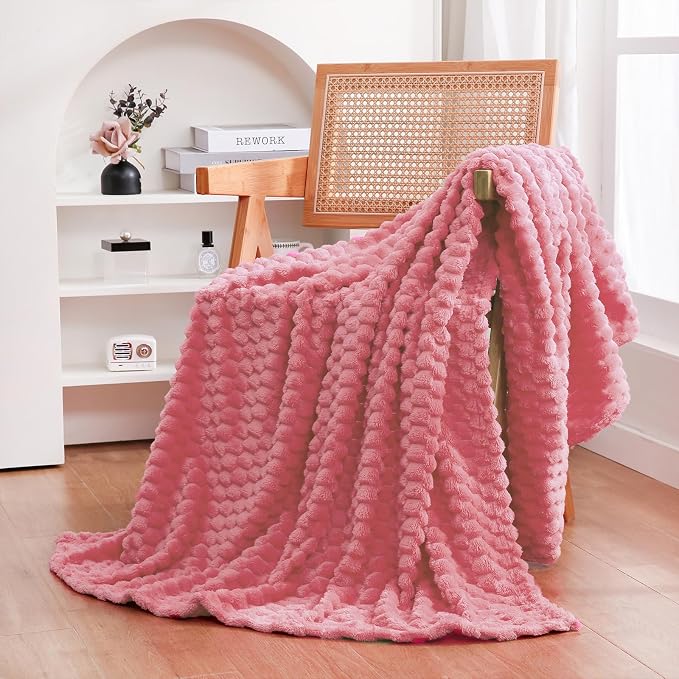 Rose Pink Throw Blanket 108"×90" inches Gifts - Image 5