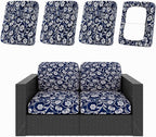 hyha 4Pcs Patio Cushion Covers, Stretch Outdoor Couch Cushion Covers Replacement by hyha