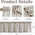 jinchan Valance Curtain Linen Textured Striped Window Curtain - Image 7
