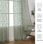 OWENIE Furman Sage Green Semi Sheer Curtains 72 inches Long - Image 5