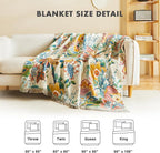 MSGKV Boho Throw Blanket for Couch 50"x60" 100% Cotton Vine Embroidery Blanket - Image 4