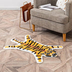 Tiger Print Rug, Animal Printed Small Area Rugs Faux Cowhide Skin Leather by yingda1992