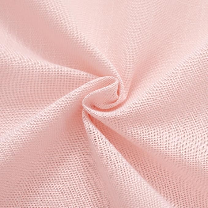 Pink Linen Curtains 84 Inch Length 2 Panels Set - Image 6